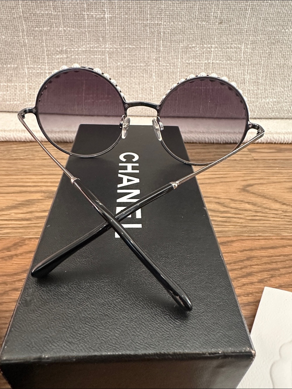 CHANEL Round Subglasses and Pearl Accents - Picture 4 of 11